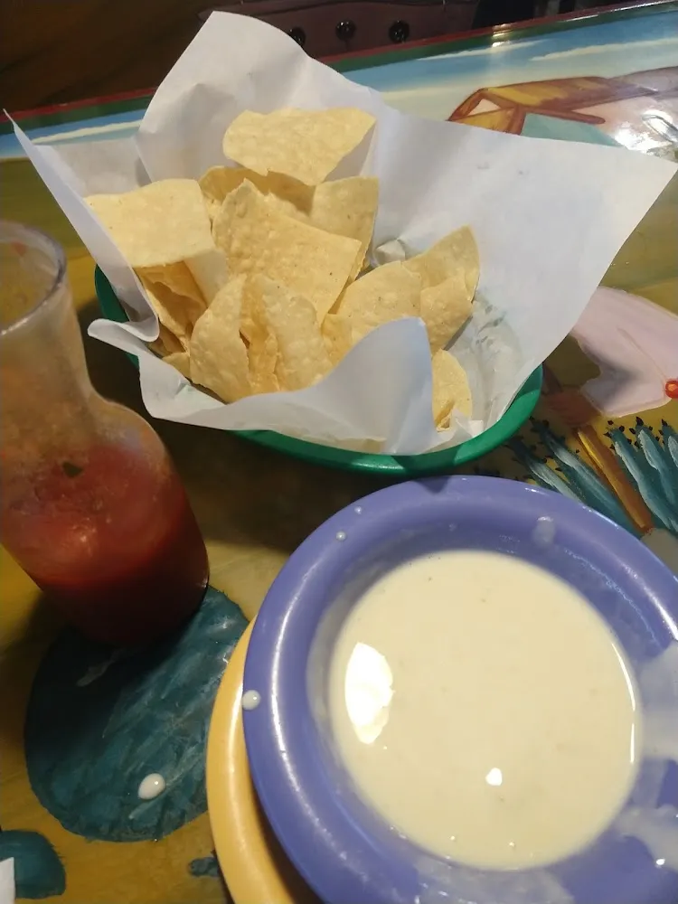 Queso Dip and Chips and Salsa